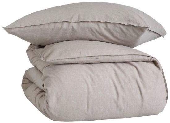 Made lin/bomull sengesett 200x220 beige