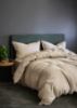 Made lin/bomull sengesett 200x220 beige