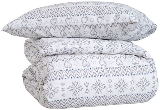 Flakes flanell 140x220 blå