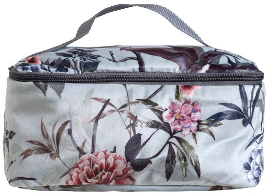 Floral toalettmappe lys grønn