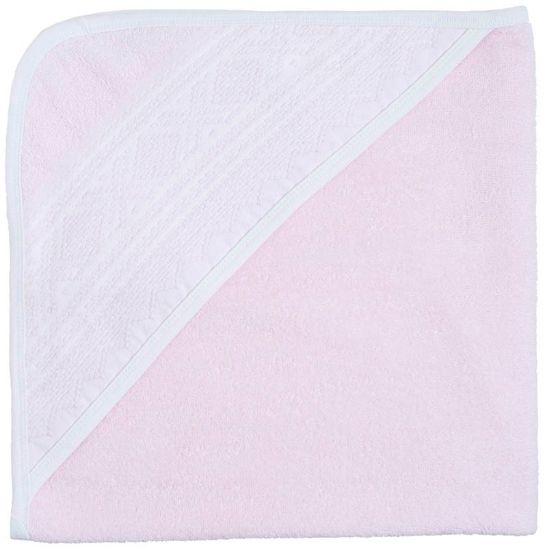 Marius økologisk hettehåndkle 75x75 rosa