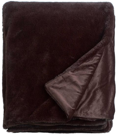 Korra pelspledd 130x170 mørk brun