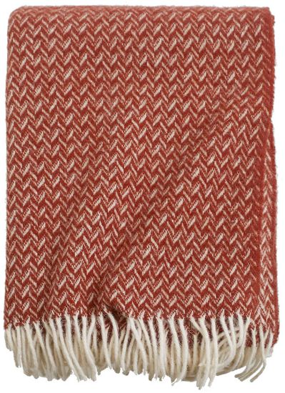 Zelina ullpledd 130x170 rust