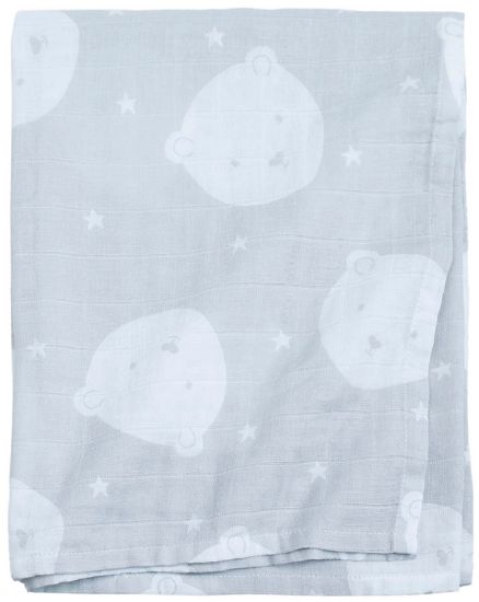 Teddy økologisk babyteppe 100x100 grå