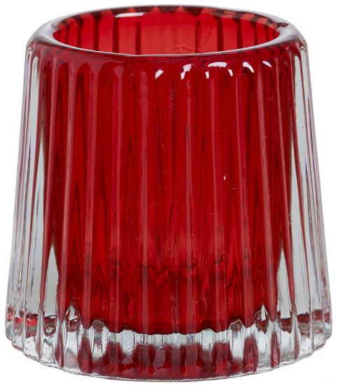 Petrine telysholder 7 cm rød