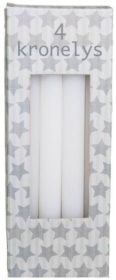 Kronelys 4 pk. hvit