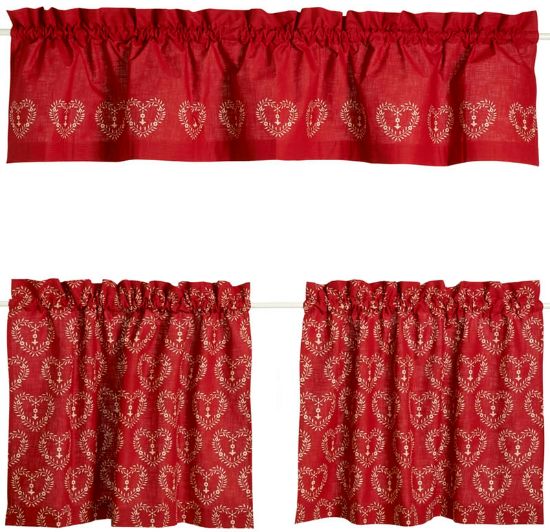 Wolly cafegardin 200x45 rød