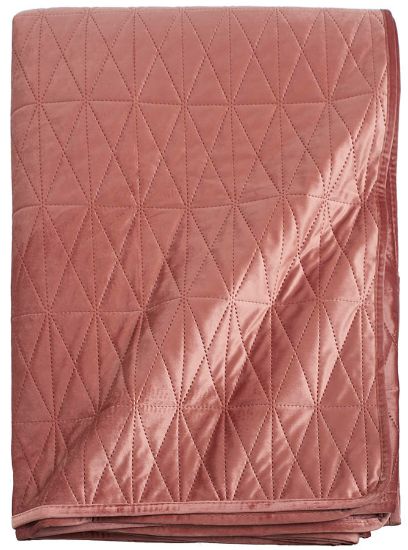 Velvet sengeteppe 240x250 dusty pink