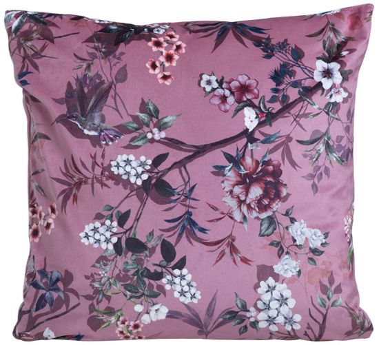 Floral pyntepute 50x50 blush