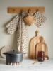 Julie lin/bomull grillvott beige
