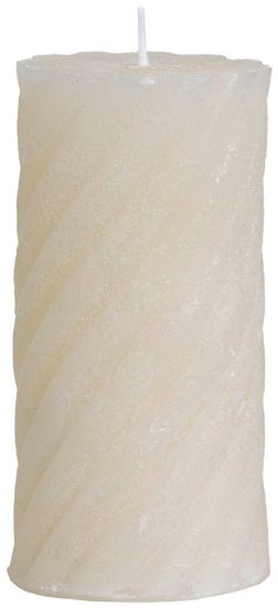 Twisty rustikk kubbelys 15 cm cream