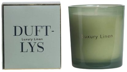 Luxury linen duftlys grønn