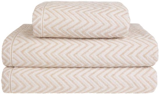 Marna hamp zigzag håndkle 50x90 beige